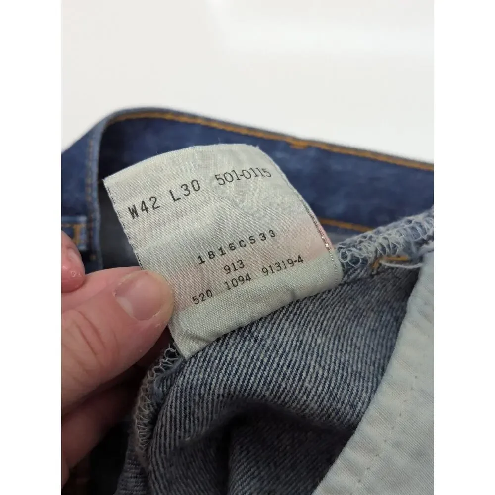 Vintage Levis 501 XX Straight Leg Jeans Made in USA 1994 Mens 42 Western Denim